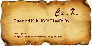 Csernák Kálmán névjegykártya