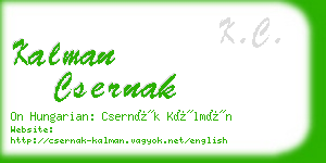 kalman csernak business card